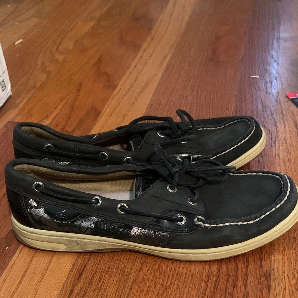 Sperry Black and Tan Boat Shoes